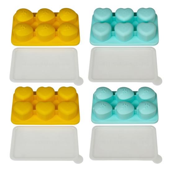 Silikon-Eiswürfelform mit Deckel, lebensmittelecht, leicht zu lösend, für Erdbeer- und Herzformen, auslaufsichere Gefrierform für Cocktails und Kaffee