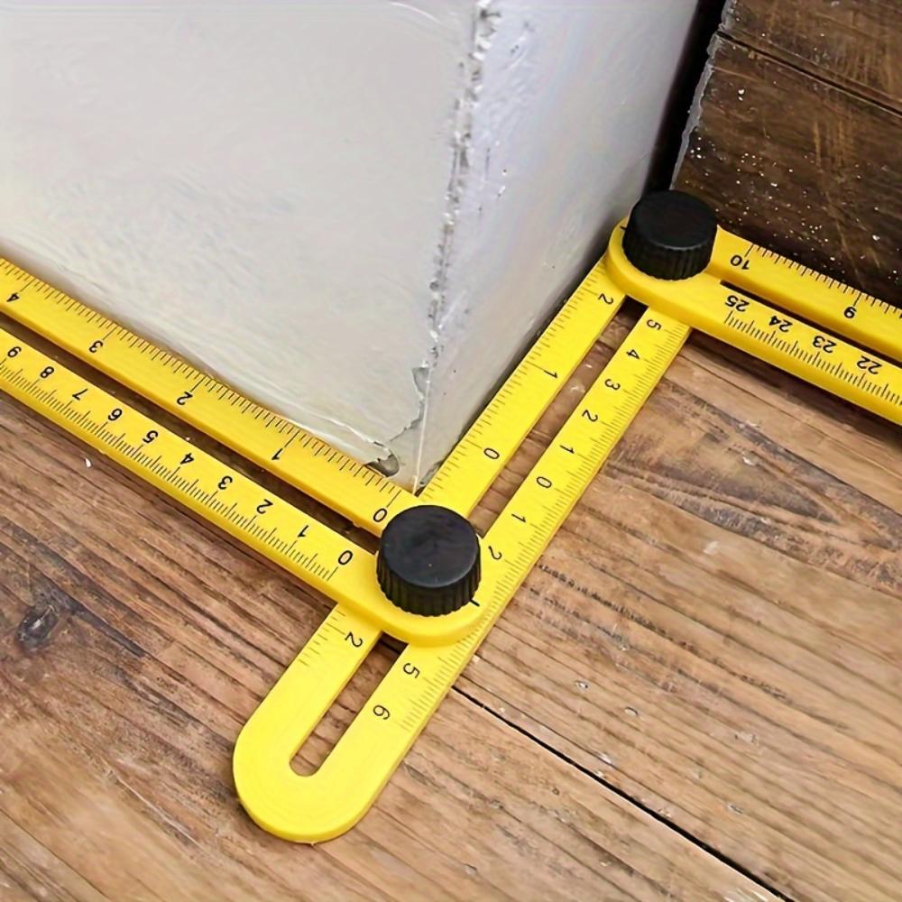Versatile 4-in-1 Folding Ruler - Dual Inch and Centimeter Scale, Ideal for Measuring Angles, Edges and Angles, Durable Plastic