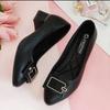 women cute round toe beige patent leather spring slip on square heel shoes lady cool black office career shoes ab684