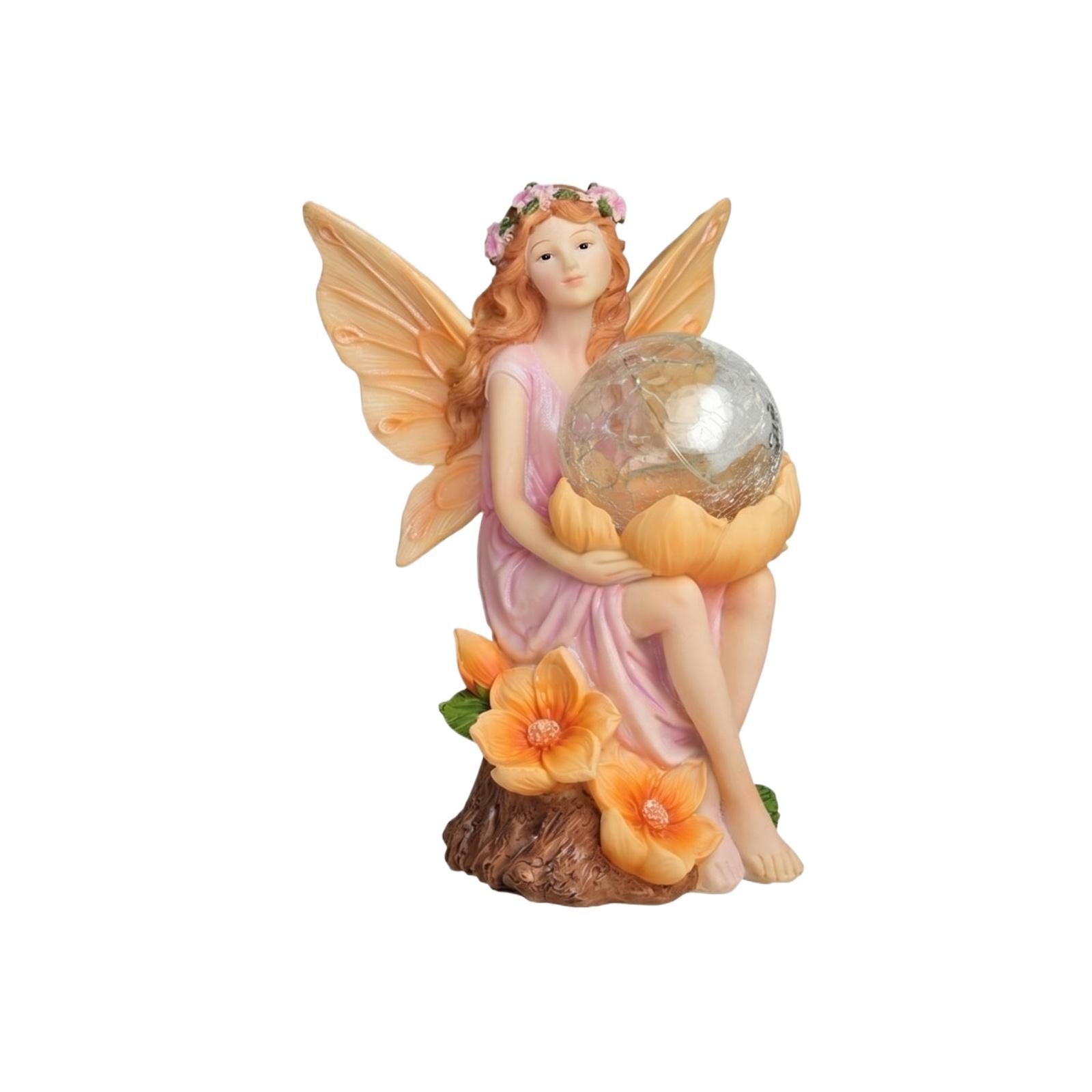 

Resin Fairy Garden Ornament Solar Powered Night Light Miniature Landscape Decorative Figurine for Outdoor Indoor Patio Yard One Size