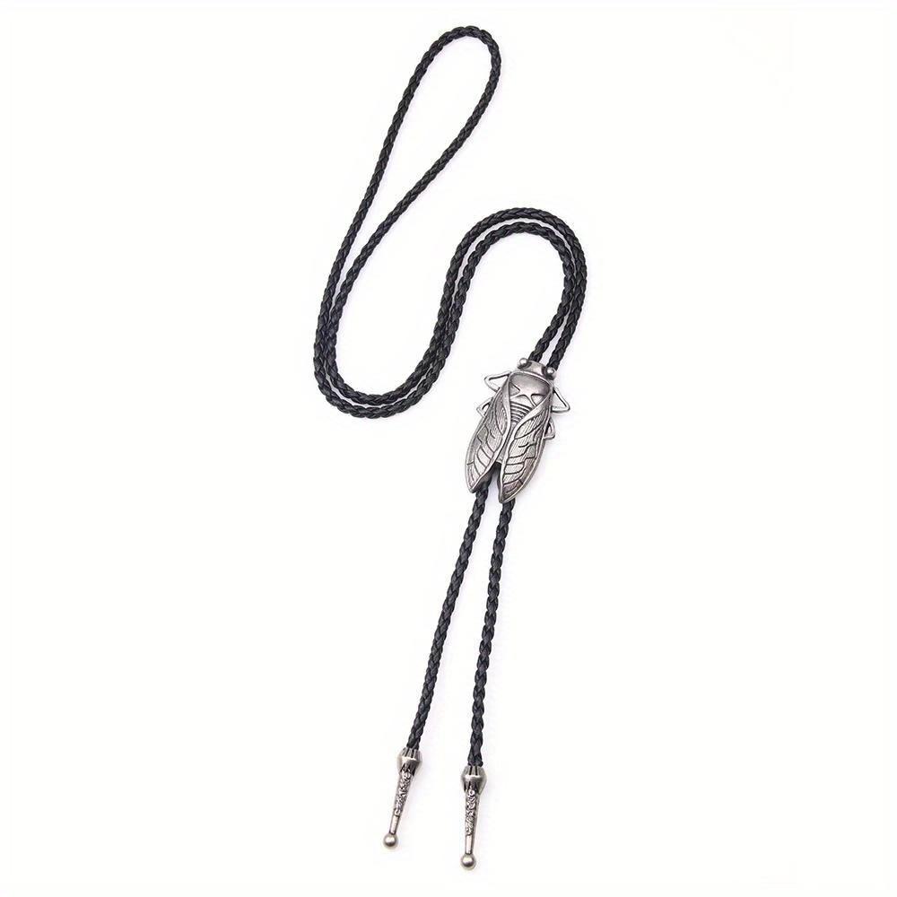 

Модный металлический цикада ретро-галстук-боло для мужчин, ожерелье, кулон, кожаный галстук-бабочка, воротник рубашки, аксессуары, ковбойские украшения античный серебряного