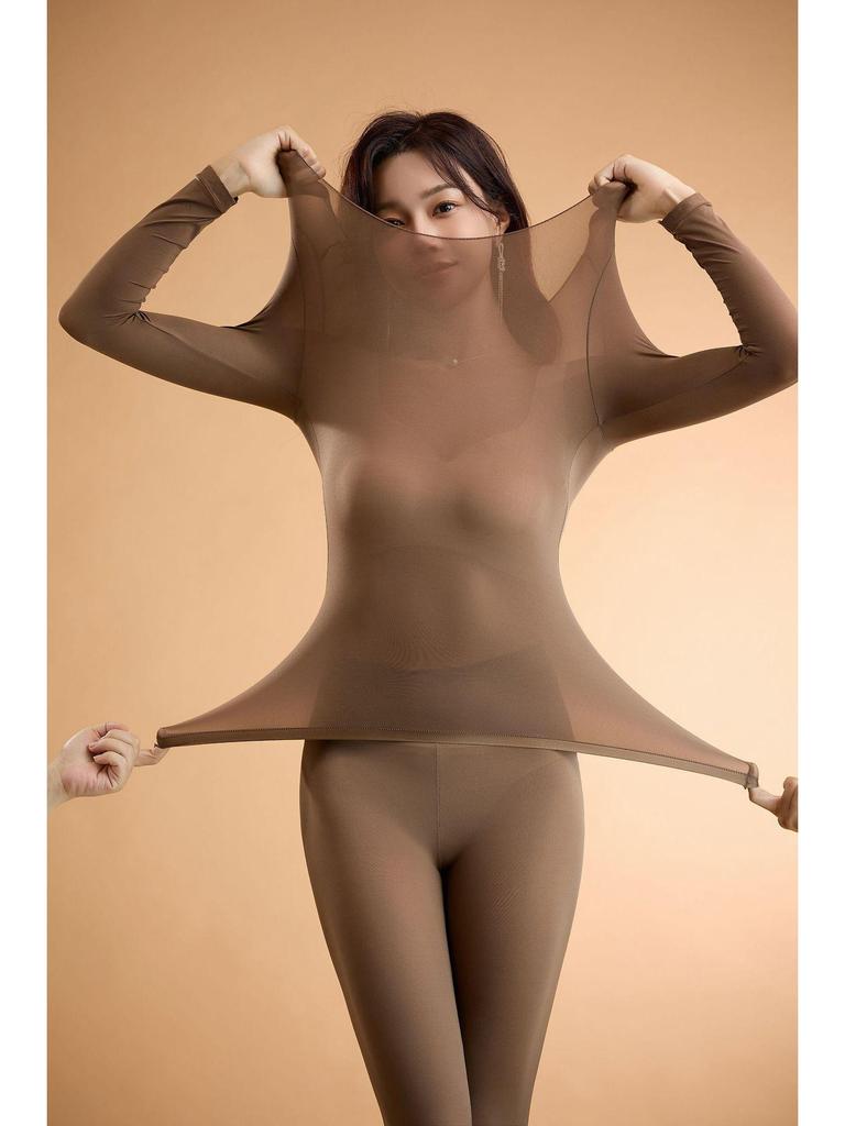 High-Elasticity Moisturizing Tummy-Control Ultra-Thin Warm Autumn/Winter Women's Underwear Top