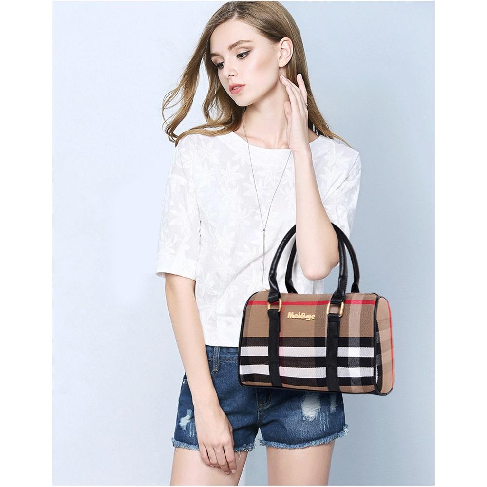 Karierte Leinwand Schwiegermuttertasche Sechs-teiliges Set Hand-Schultertasche Damen-Tasche