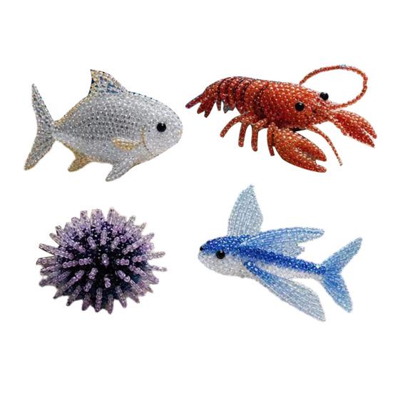 Tiny 3D Beaded Animal DIY Kit, Cute Mini Sea Life Beads Embroidery Kit, Handmade Bead Art Craft Making Set for Adults, Craft Lovers