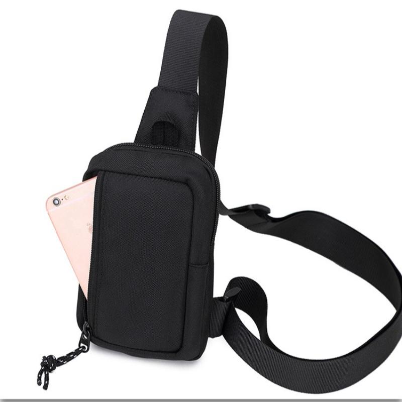 Men's Oxford Cloth Crossbody Bag Mini Sports Chest Bag Mobile Phone Bag Casual Wear-resistant Shoulder Bag Men's Ins Cross Bag