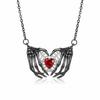 Zinc Zinc Alloy Bat Wings Pendant Necklace Red Rhinestone Halloween Heart Choker Gothic Clavicle Chain  Girls