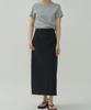 Mot Relaxed Cotton Slit Skirt - Black