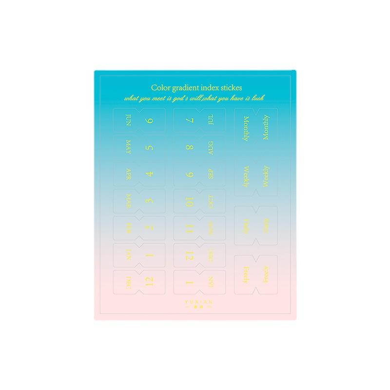 Symphony Series Kawai Gradient Color Stationery Stickers Simple Bronzing Note Classification Hand Account Marking Label 4 Types