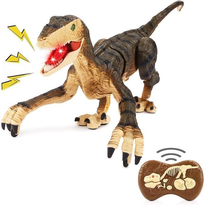Rechargeable Remote Control Dinosaur Toy for and Children, 5 Channels 2.4G for Boy Girls, Electronic RC Walking Velociraptor