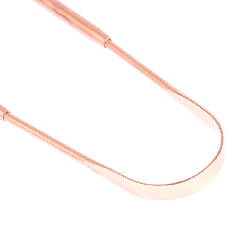 1Pc Copper Tongue Scraper Cleaner Scraper  Toothbrush Dental Oral Care Hygiene Health Care Tool For Men Women