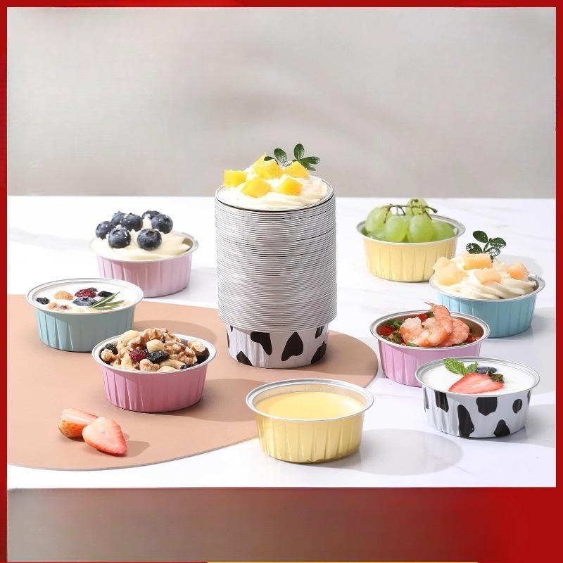 Sheet Metal Small Bowl Air Fryer Egg Tart Tray Aluminum Foil Household Reusable Oven Steaming Cake Cup