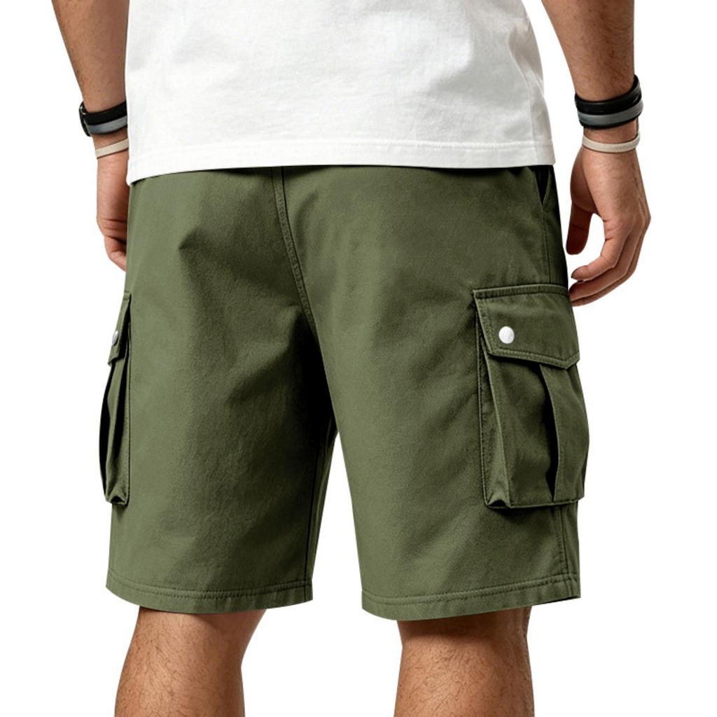 Men's Cargo Shorts Loose Fit Drawstring 5 Inch Inseam for Outdoor Sports