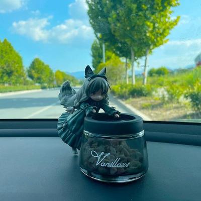 Anime Katze & Mädchen Cartoon Armaturenbrett Ornamente – Niedliche Auto Innendekorationen