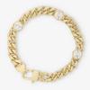 Elegant Cuban Zirconia Necklace Metal Rhinestone Bracelet Titanium Steel Bracelet  Youth Jewelry