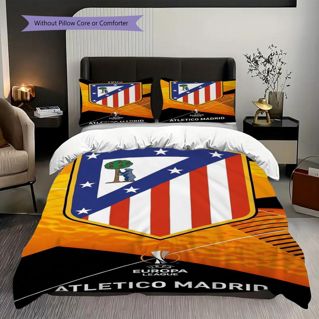 1903 Atletico Madrid Europa League Glory Three-piece set (1 * duvet cover + 2 * pillowcase, without core) Soft and comfortable