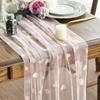 Artoid Mode Pink Heart Gauze Table Runner 120 Inch 10FT, Mother's Day Sheer Dining Anniversary Wedding Table Decor for Home Party