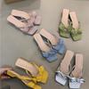 Cool slippers women's new with skirt bow open-toed beach sandals