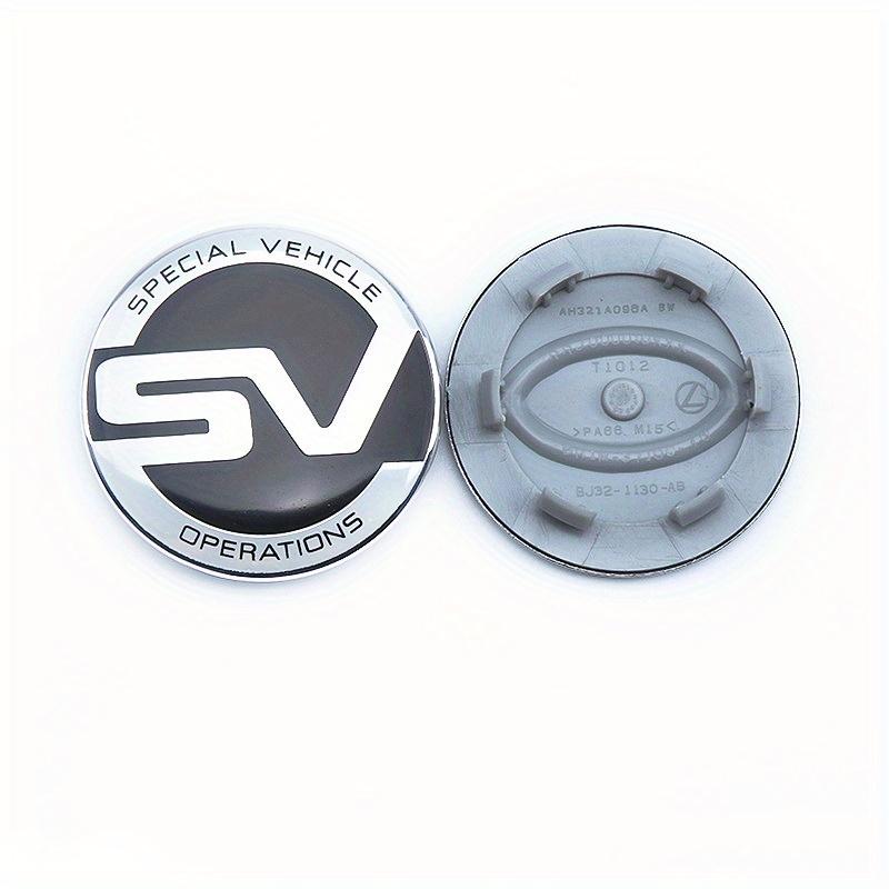 [Колпаки на колеса SV] Range Rover 4 шт 62 мм Колпаки на центр колеса автомобиля с эмблемой SV SVR ЛОГОТИП Крышка ступицы обода Значок для Evoque Discovery Silver Blak-4pcs