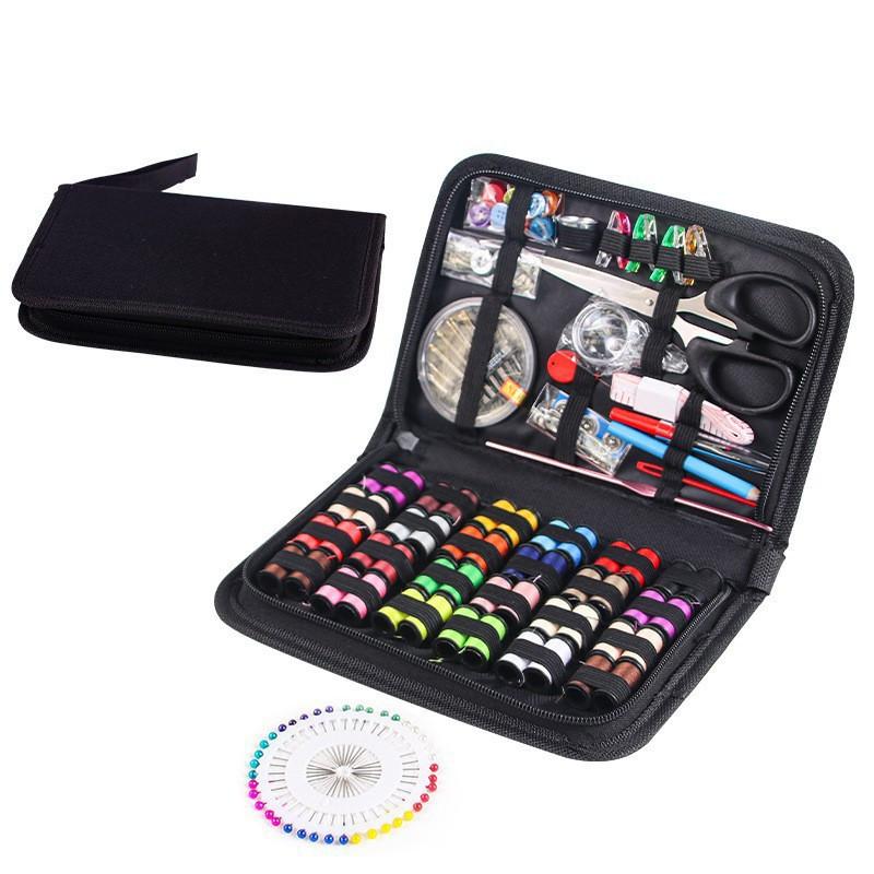 86/172Pcs Sewing Kit With Threads Needles Scissors Tape Measure Buttons Storage Bag Portable Travel Sewing Box Tools