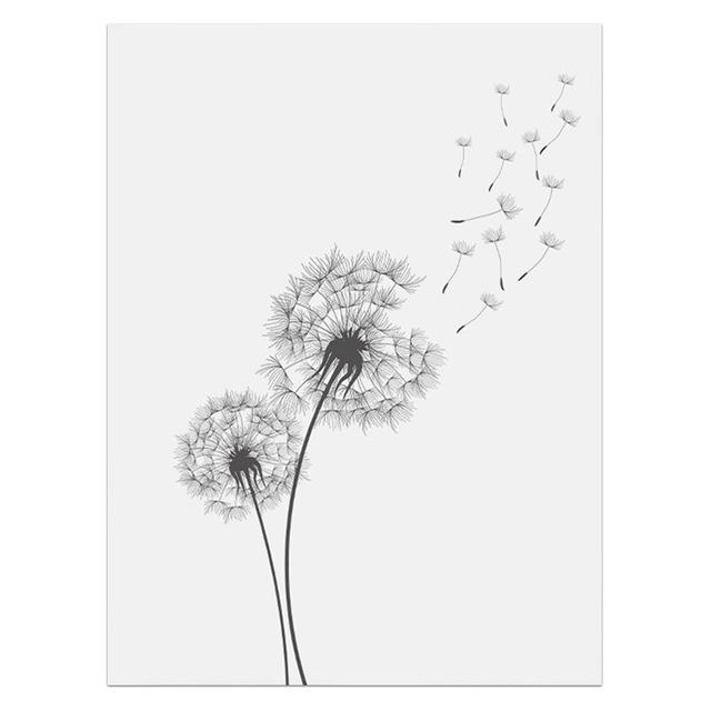 Make Wish Dandelion Poster Prints Nordic Style Dandelion Wall Art Canvas Painting Living Room Bedroom Nursery Decor home decor