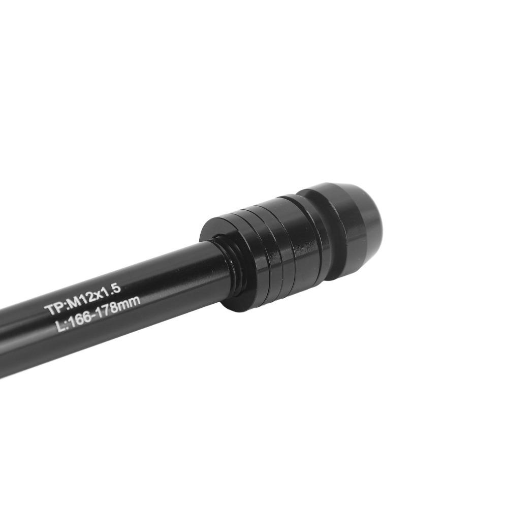 Black Bicycle Thru Axle Aluminum Alloy Thru Axle Adapter  Cycling Accessories