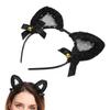 Cat Ear Headband Lovely Slip Resistant Kitty Hair Band with Bells for Daily Party Cosplay