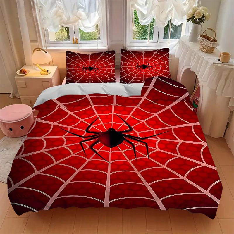 Spider Web Print 3Pcs Bedding Setduvet Cover With 2 Bedropillowcase Home Birthday Gift