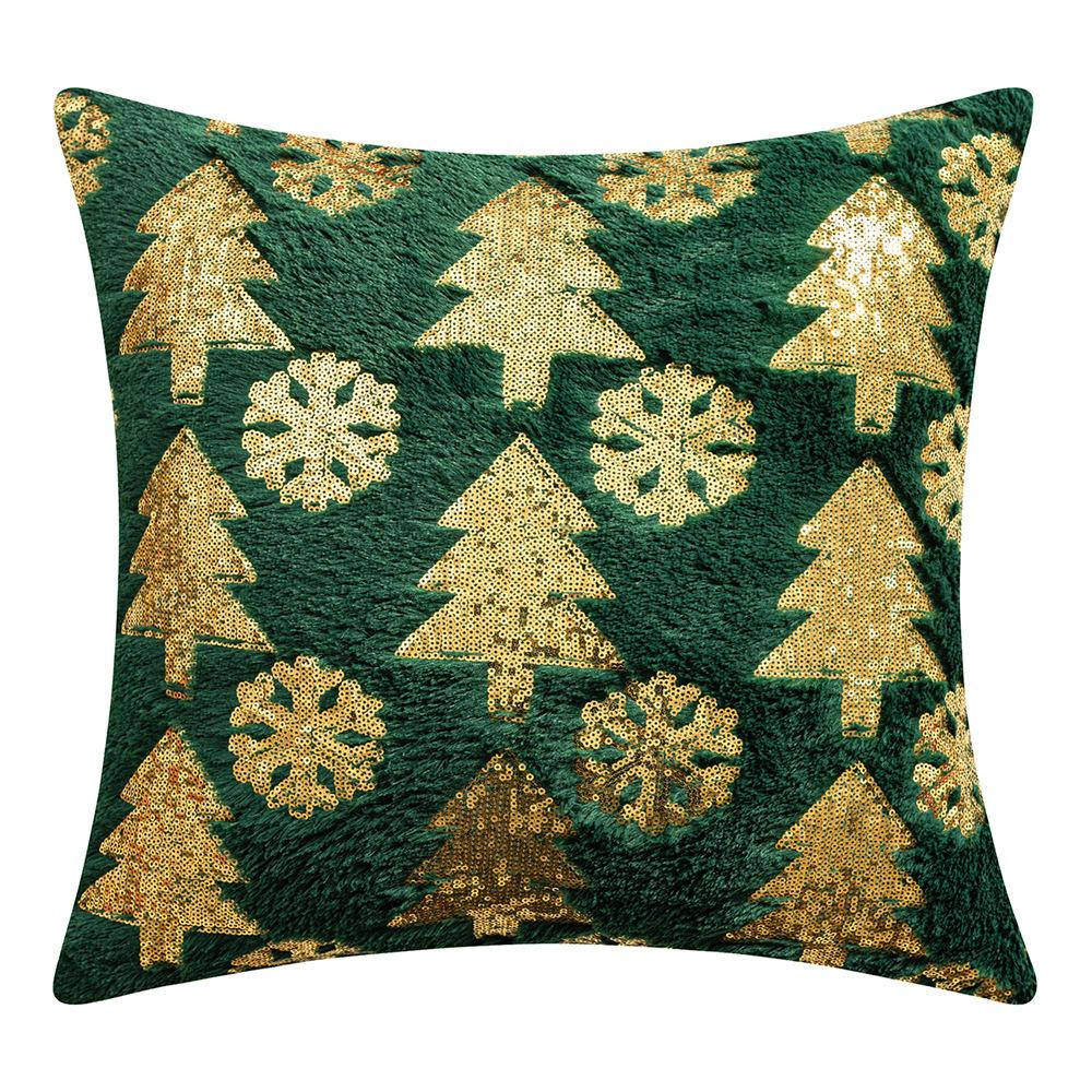 

New Sequin Christmas Pillow American Holiday Plush Sofa Pillow Cushion Cover Sequin Embroidered Pillow Cover Aa 45 * 45cm without core