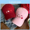 Red Cute Baseball Hat With Embroidery Ideal For Spring Outfits Women For