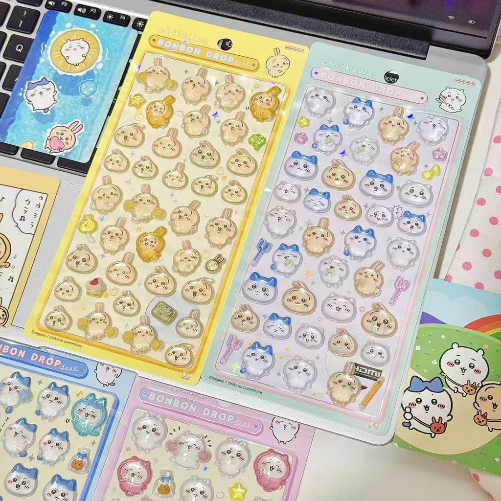 3D Chikawas Süße Aufkleber Hachiware Aufkleber Selbstironischer Bär Süßer Wasserbecher Notizbuch Diy Kawaii Aufkleber Dekoration
