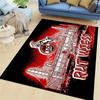 1.FC Köln Billy Goat Mascot Area Rug, Non-Slip Red Floor Mat with German Fan Slogan & Club Badge, Washable Carpet for Bundesliga Football Fans Bedroom