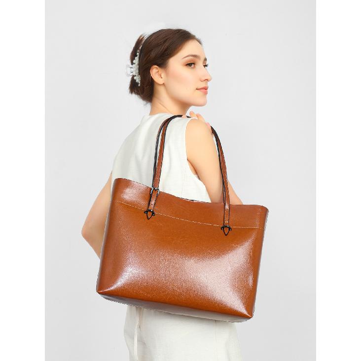 Women's Bag New Large Capacity High-end Genuine Leather Handbag Shoulder Bag Underarm Bag Commuting Tote Bag