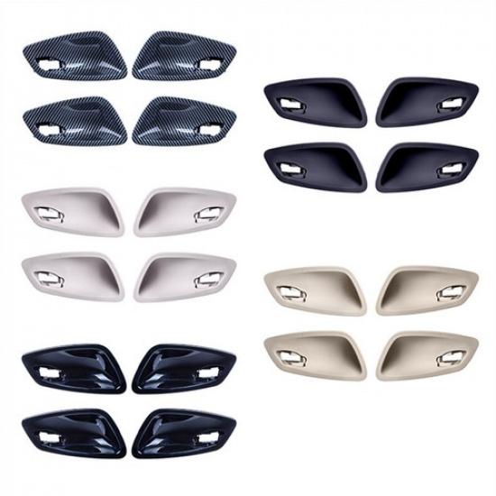 4pcs ABS Carbon Fiber Car Interior Door Handle Bowl Trim For BMW 3 E90 2005-2012