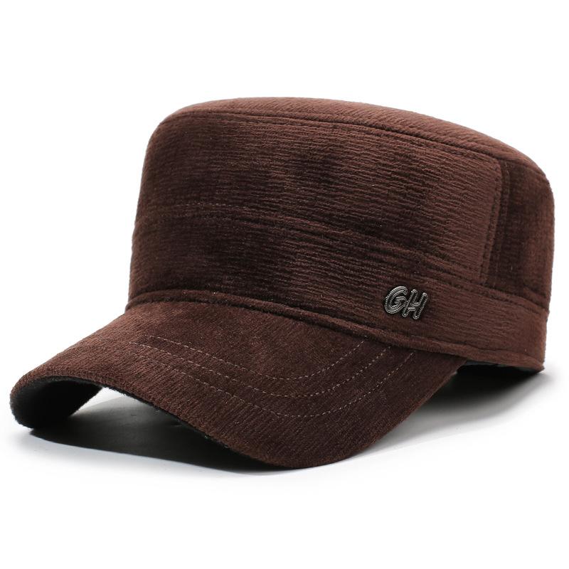 

Шерстяная теплая шапка Мужская солнцезащитная уличная шапка для пожилого человека Плоская кепка кофейный