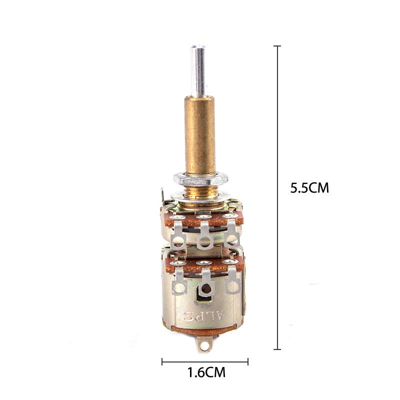 16Type Double Shaft Potentiometer With Switch A50K B50K Shaft Length 30Mm