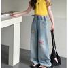 Girls' Straight Leg Jeans Spring and Autumn Trend Wide Leg Pants Girls' Pants Loose Pants Children's Clothing