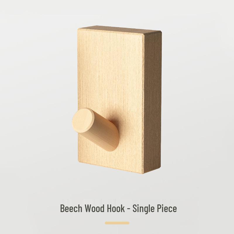 Nordic Punch-Free Solid Wood Multi-Functional Hook for Doors and Walls