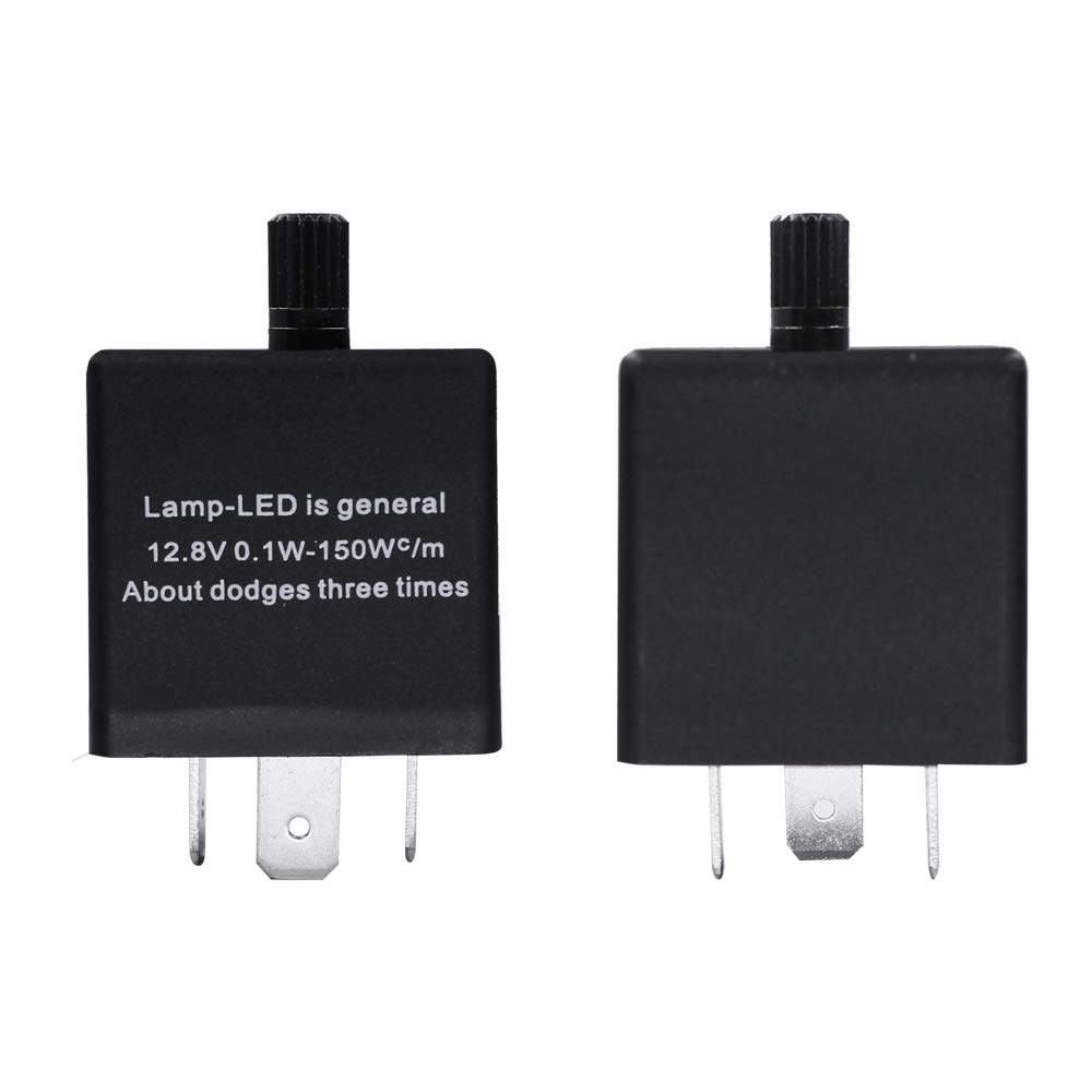 YUNPICAR General Purpose CF14 3-Pin IC Turn Signal Relay, LED Flashing Speed Adjustment, Hifra Prevention