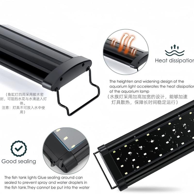 1Pc Aquarium Aquatic Plant Light, High-brightness, Ultra-thin Aquarium Light, Full-spectrum Eye Protection, Aquarium Enhancement Lamp, Landscaping