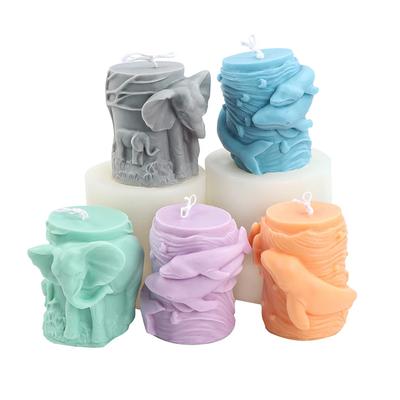 3D Animals Candles Silicone Mold DIY Whale Elephant Aromatherapy Soy Wax Candles Making Soap Crafts Mold Home Decor Gifts