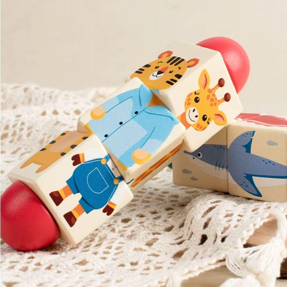 Cartoon Animal Spin Puzzle Toy Matching Toy  for Helps Develop Fine Motor Skills Logical Thinking