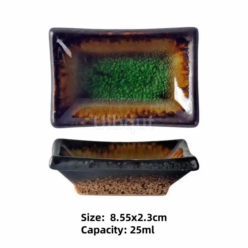 ceramic small square sauce dish Japanese style sushi dish flavoring sushi mustard plate soy sauce cherry blossom Pepper tray