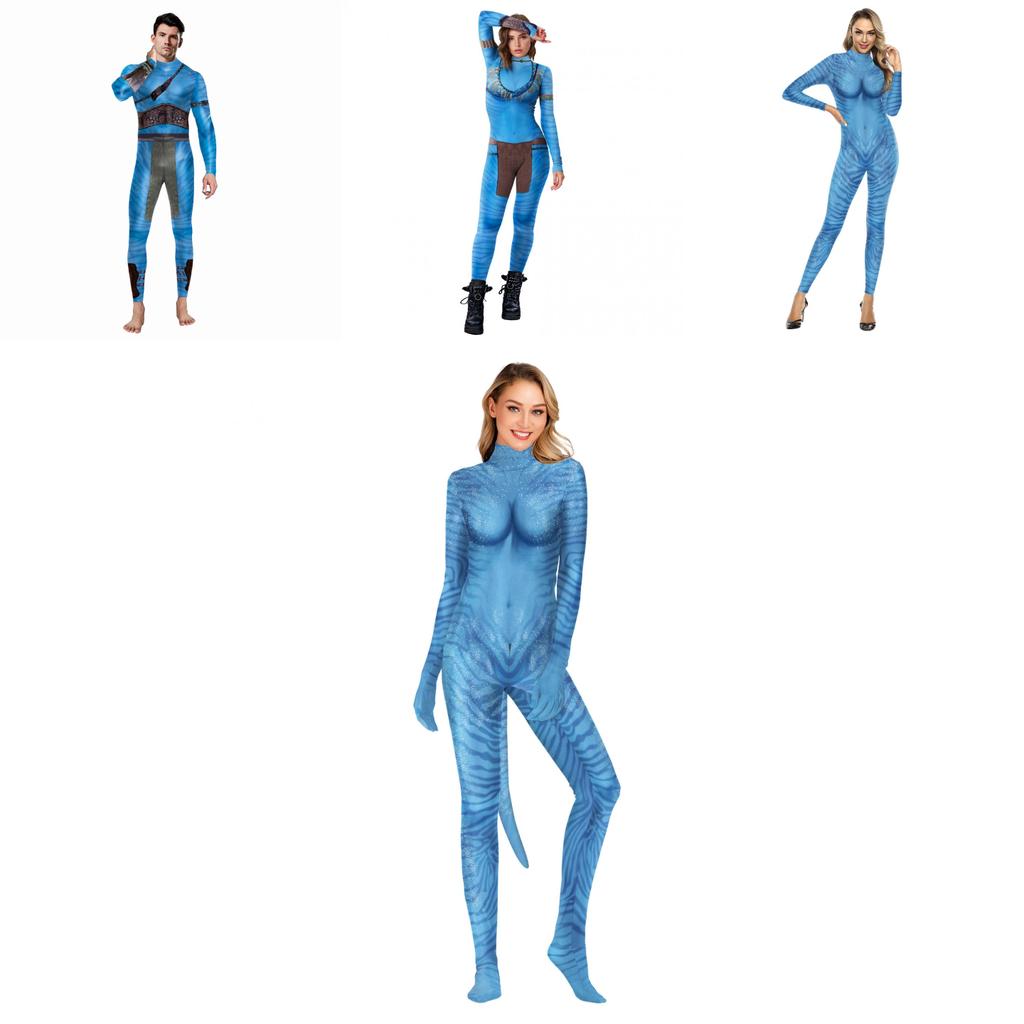 Avatar Inspired Halloween Costume Milk Silk Bodysuit For Fantasy Role Play