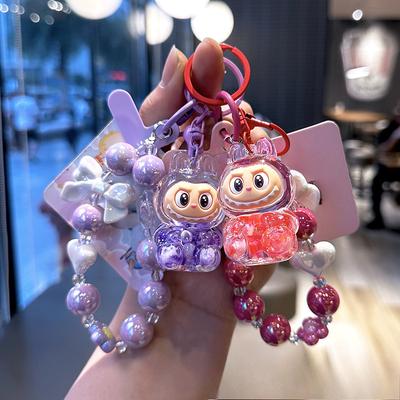 Colorful Labubu Beads Keychain with Cute Character Design for Children and Teens