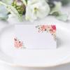 25Pcs Double-Sided Floral Place Cards, Printed Name Table Number Cards for Wedding, Birthday Party & Greeting Cards