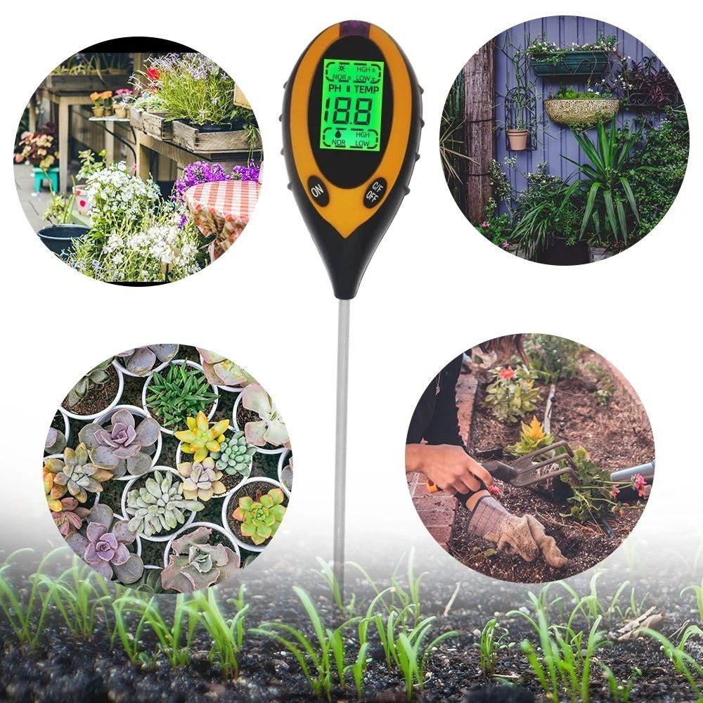 4 in 1 Soil Survey Instrument Digital Display Soil Thermometer PH Meter For Garden Lawn Farming