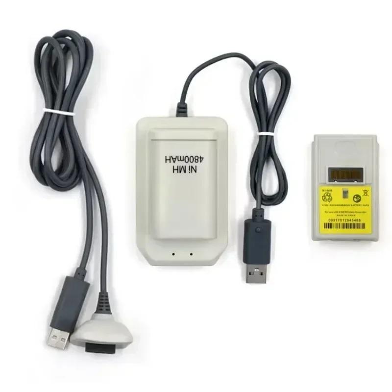 2Pcs 4800mAh Rechargeable Battery With 1 Charging Cable+Charging Dock for Xbox 360 Wireless Gamepad Controller Battery
