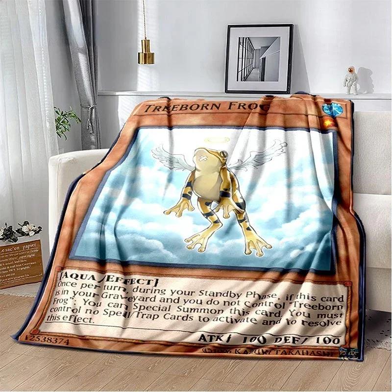 Anime Yu Gi Oh Card Throw Blanket Blue Eyes White Dragon Anime Cartoon Soft Plush Blanket Bedroom Bedspread Home Decor