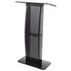 Acrylic Podium, 47" Tall, Acrylic Podium Stand with Wide Reading Surface & Storage Shelf, Floor-standing Clear Pulpits Acrylic for Church Office