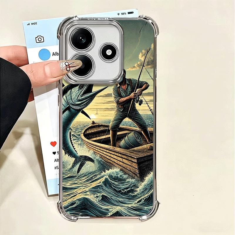 

Hunting Fishing Man Plating Phone Case For Xiaomi Poco X5 X6 X7 X8 Pro Max F8 Ultra F7 M8 M7 M5S Redmi 15C 15 14C 13C 13 X3 12C Xiaomi Redmi 14C